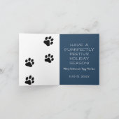 Meowy Christmas Bombay Cat Waterverf Feestdagen Kaart (Binnen)