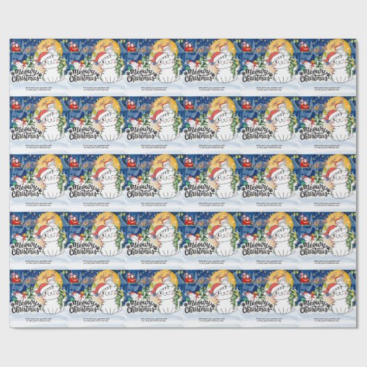 Meowy Christmas Cadeaupapier (Vlak)