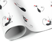 Meowy Christmas - Capped Kat kerstpapier Cadeaupapier (Rol Hoek)