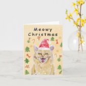 Meowy Christmas card angry yet cute cat  Kaart (Gele Bloem)