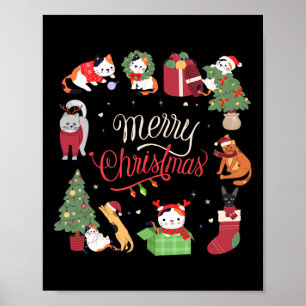 Meowy Christmas Cat Christmas Girls Jongens Funny  Poster