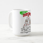 Meowy Christmas Cat – Cute Holiday Cat Lovers Mug Koffiemok (Voorkant links)