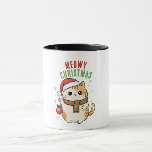 Meowy Christmas Cat – Festive Holiday Design Mok (Midden)