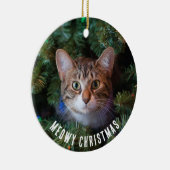 Meowy Christmas Cat foto tweezijdig Keramisch Ornament (Rechts)