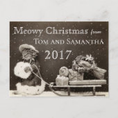 Meowy Christmas Cat Funny Christmas Feestdagenkaart (Voorkant)