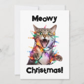 Meowy Christmas Cat Holiday Kaart Fun (Voorkant)