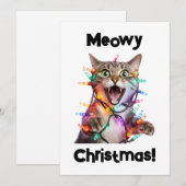 Meowy Christmas Cat Holiday Kaart Fun (Voorkant / Achterkant)