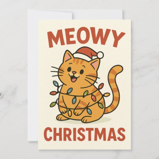 Meowy Christmas Cat Kaart (Voorkant)