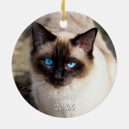 MEOWY CHRISTMAS Cat Keramisch Ornament (Achterkant)