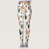 Meowy Christmas Cat Leggings - Gift For Cat Mom (Voorkant)