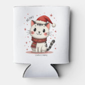 Meowy Christmas Cat Lover Funny Feestelijke Feestd Blikjeskoeler (Voorkant)