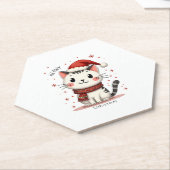 Meowy Christmas Cat Lover Funny Feestelijke Feestd Kartonnen Onderzetters (Schuin)
