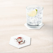 Meowy Christmas Cat Lover Funny Feestelijke Feestd Kartonnen Onderzetters (Insitu)