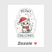 Meowy Christmas Cat Lover Funny Feestelijke Feestd Sticker (Vel)