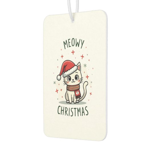 Meowy Christmas Cat Lover Funny Festive Holidays C Luchtverfrisser (Links)