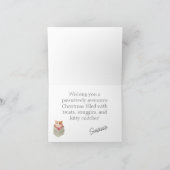 Meowy Christmas Cat Lover gepersonaliseerd Feestdagen Kaart (Binnen)