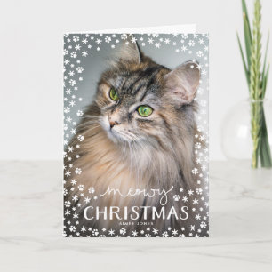Meowy Christmas Cat Lover Vakantie Gevouwen Kaart