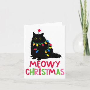 Meowy Christmas Cat Merry Catmas Funny Cats Famili Kaart