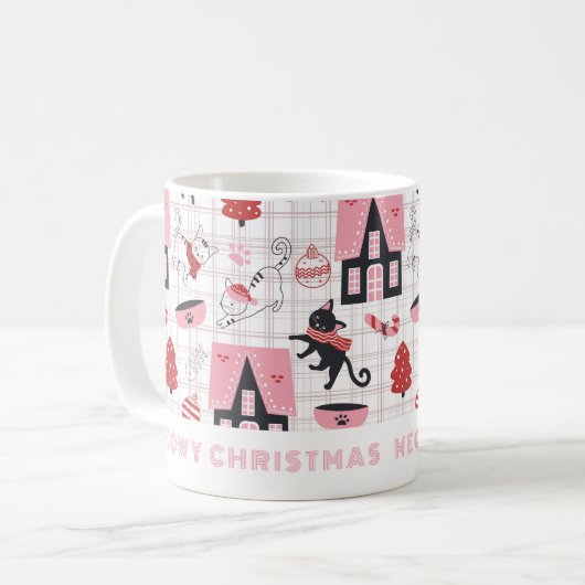 Meowy Christmas Cat Mok (Voorkant links)