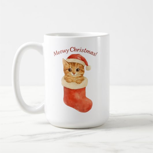 Meowy Christmas Cat Mok – Vakantie Cadeau (Links)