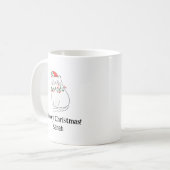 Meowy Christmas Cat Mug – Custom Name Holiday Gift Koffiemok (Voorkant links)