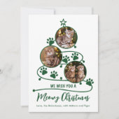Meowy Christmas Cat Pet 3 Foto Feestdagenkaart (Voorkant)