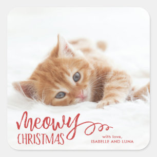 Meowy Christmas Cat Pet Vakantie Sticker