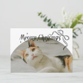 Meowy Christmas Cat Photo Holiday Kaart (Staand voorkant)