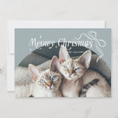Meowy Christmas Cat Photo Stone Holiday Kaart (Voorkant)