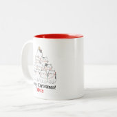 Meowy Christmas Cat Tree Mok – Custom Name Holiday (Voorkant links)