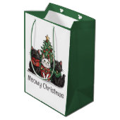 Meowy Christmas Cats Holiday Tree Medium Cadeauzakje (Achterkant Gekanteld)
