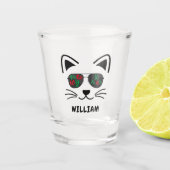 Meowy Christmas Cool Zonnebril Kitty Cat Wit Shot Glas (Voorkant)
