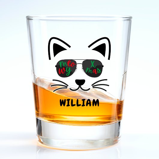Meowy Christmas Cool Zonnebril Kitty Cat Wit Shot Glas