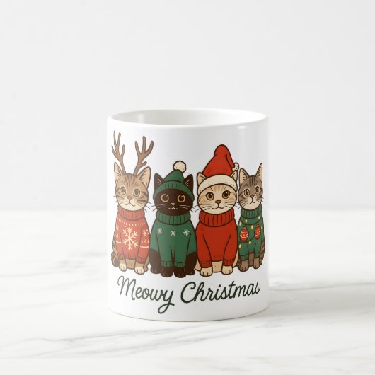 Meowy Christmas Cozy Cat Mug Koffiemok (Center)
