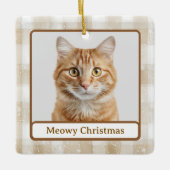 Meowy Christmas Custom Cat Photo Ornament (Voorkant)