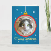 Meowy Christmas CUSTOM LIJST Uw kattenfoto toevoeg Feestdagen Kaart (Voorkant)