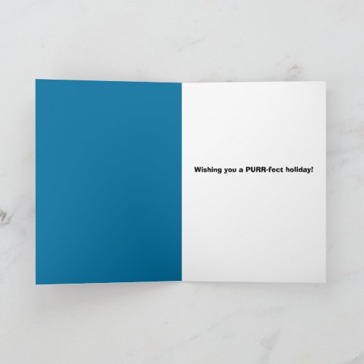 Meowy Christmas CUSTOM LIJST Uw kattenfoto toevoeg Feestdagen Kaart (Binnen)