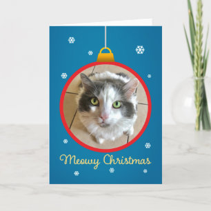Meowy Christmas CUSTOM LIJST Uw kattenfoto toevoeg Feestdagen Kaart