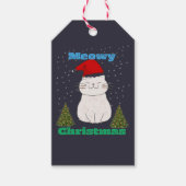 Meowy Christmas Cute Cat Design | Funny Holiday Ca Cadeaulabel (Voorkant)