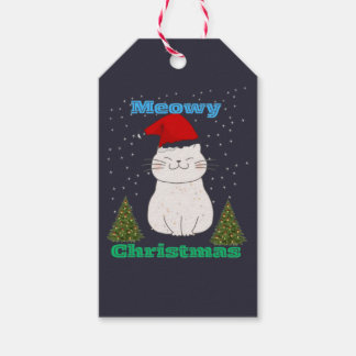 Meowy Christmas Cute Cat Design | Funny Holiday Ca Cadeaulabel