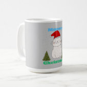 Meowy Christmas Cute Cat Design | Funny Holiday Ca Koffiemok (Voorkant links)