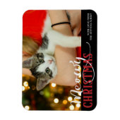 Meowy Christmas Cute Cat Voeg uw aangepaste foto t Magneet (Verticaal)