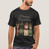 Meowy Christmas Cute Cats T-Shirt | Cozy Holiday (Voorkant)