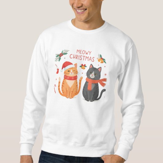 Meowy Christmas – Cute Funny Cats Holiday Design  Trui (Voorkant)