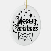 Meowy Christmas | dubbelzijdig Keramisch Ornament (Rechts)