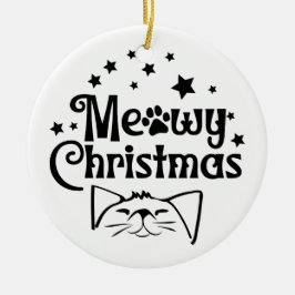 Meowy Christmas | dubbelzijdig Keramisch Ornament