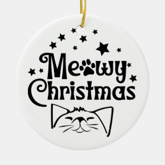 Meowy Christmas | dubbelzijdig Keramisch Ornament