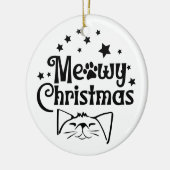Meowy Christmas | dubbelzijdig Keramisch Ornament (Links)