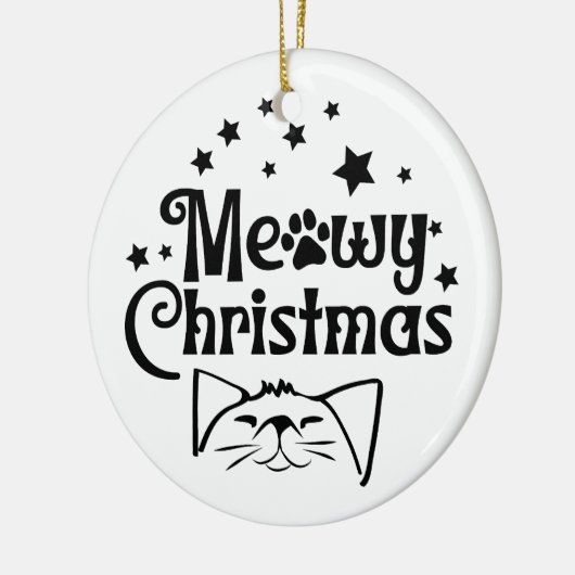 Meowy Christmas | dubbelzijdig Keramisch Ornament (Links)