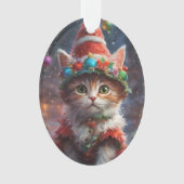Meowy Christmas Elf Kitten Ornament (voorkant)